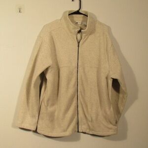 Cream Fluffy Fleece Full Zip Jacket